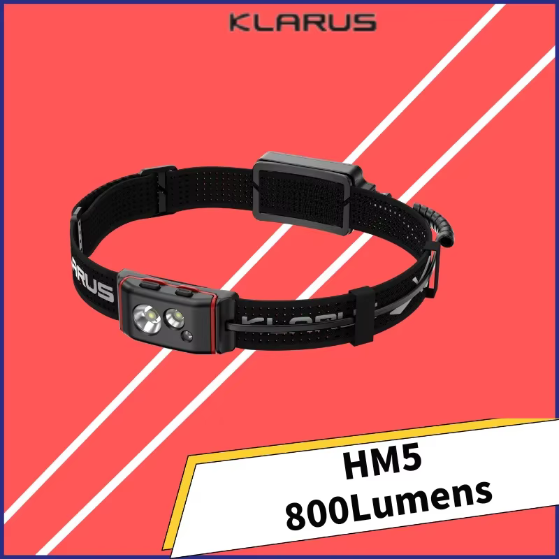 Klarus HM5 800Lumens Lampe frontale légère à triple lumière à haut rendement