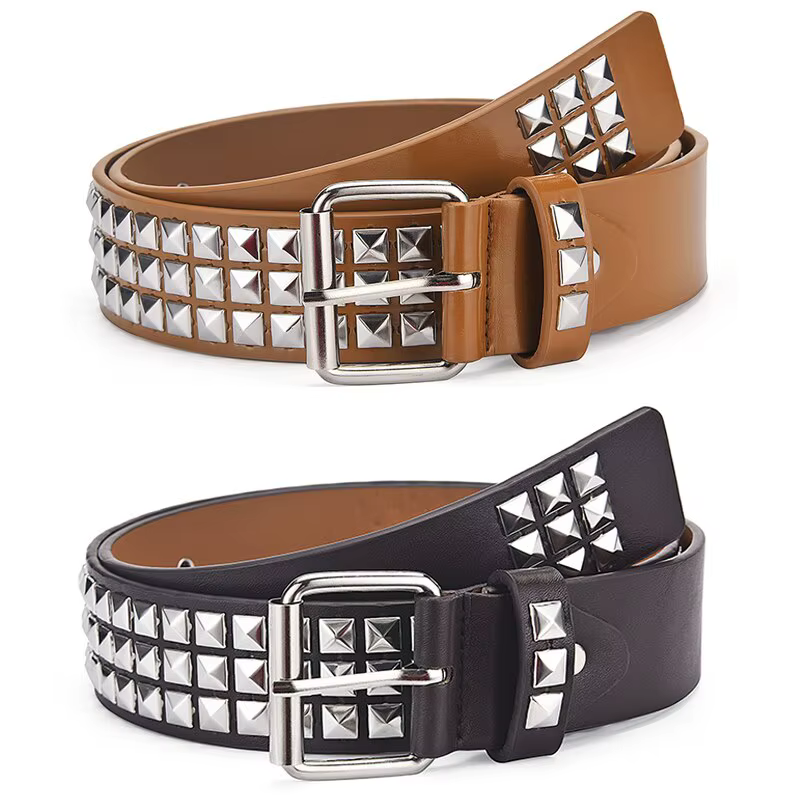 Mode nouvelle perle carrée Rivet ceinture métal pyramide ceinture hommes et femmes Punk matériel jean ceinture Y2K ceinture concepteur ceinture femmes ceinture