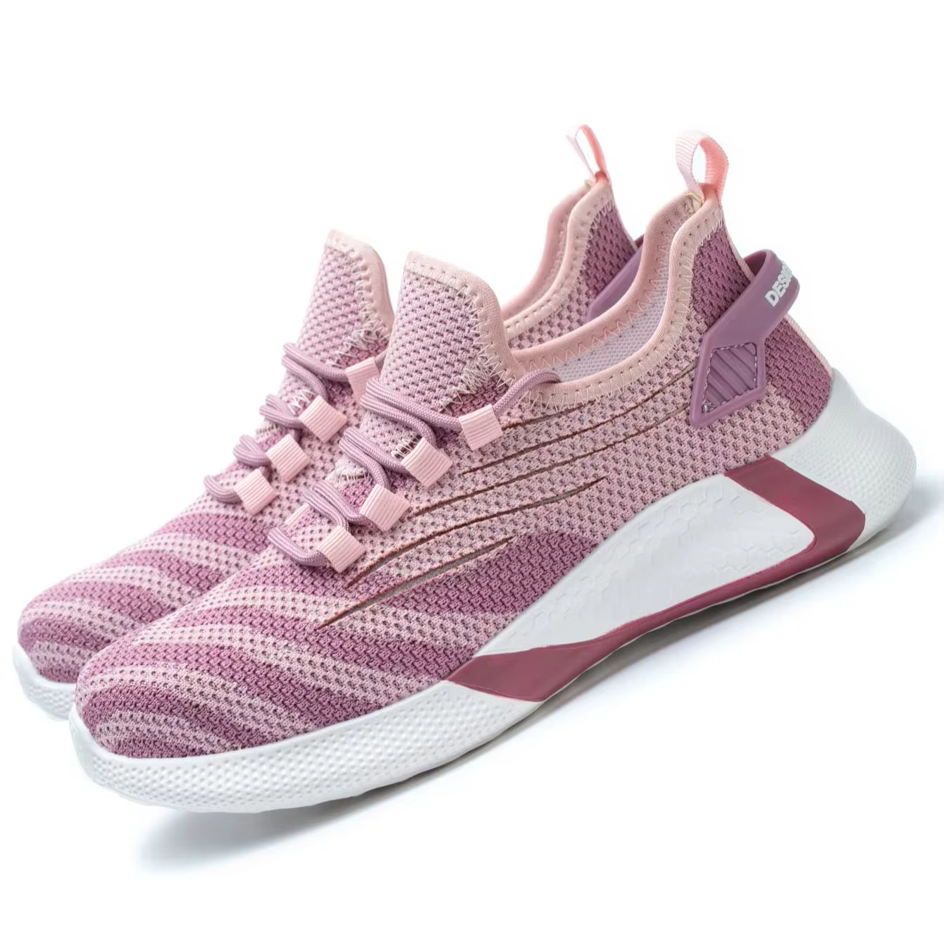 Chaussures de sécurité roses pour femmes, tête en acier, anti-écrasement, légères, douces et respirantes, chaussures de sécurité industrielles pour l'extérieur