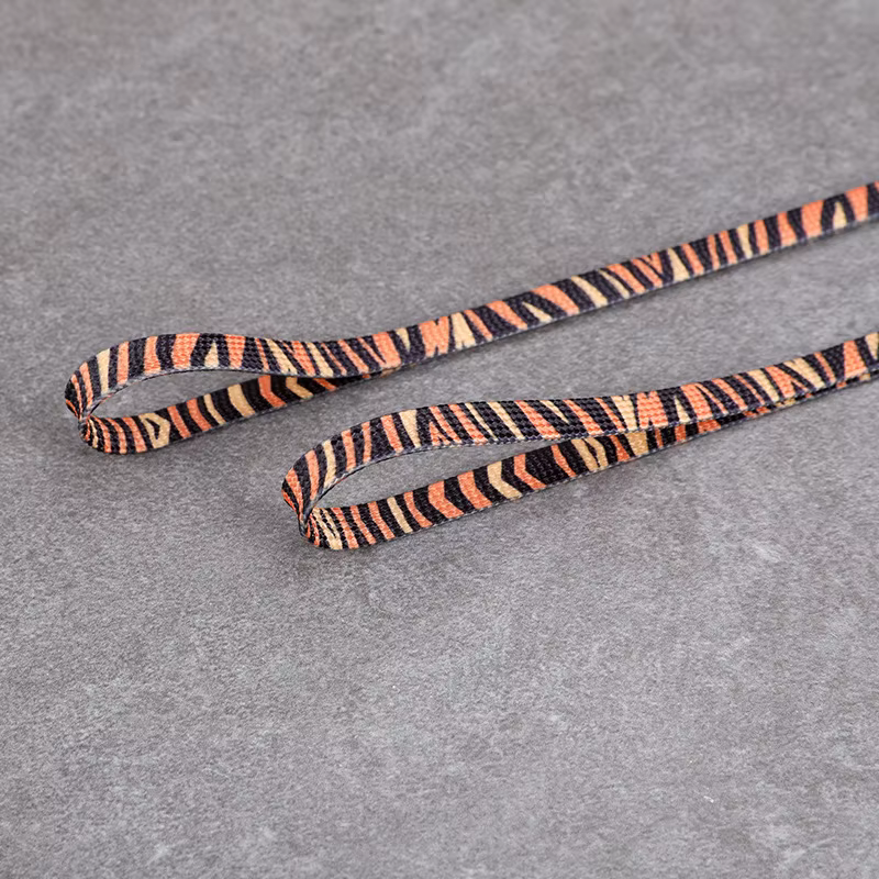 Classique Animal Patten Imprimer Lacet Créatif Unisexe Baskets Toile Chaussure Lacet Plat Léopard Zèbre Tigre Serpent Lacets Cordes