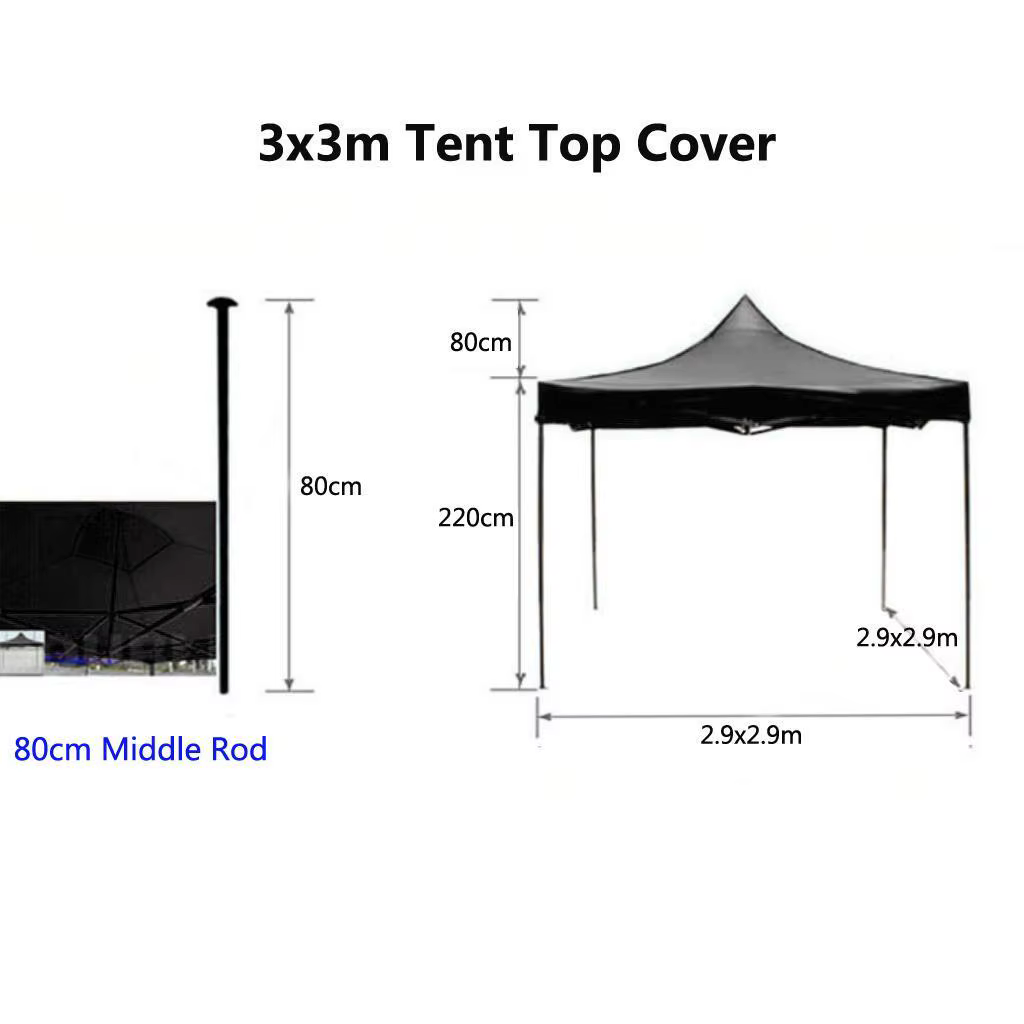 Tente de Camping Oxford de Remplacement, Couverture Supérieure, 2,9x2,9 m