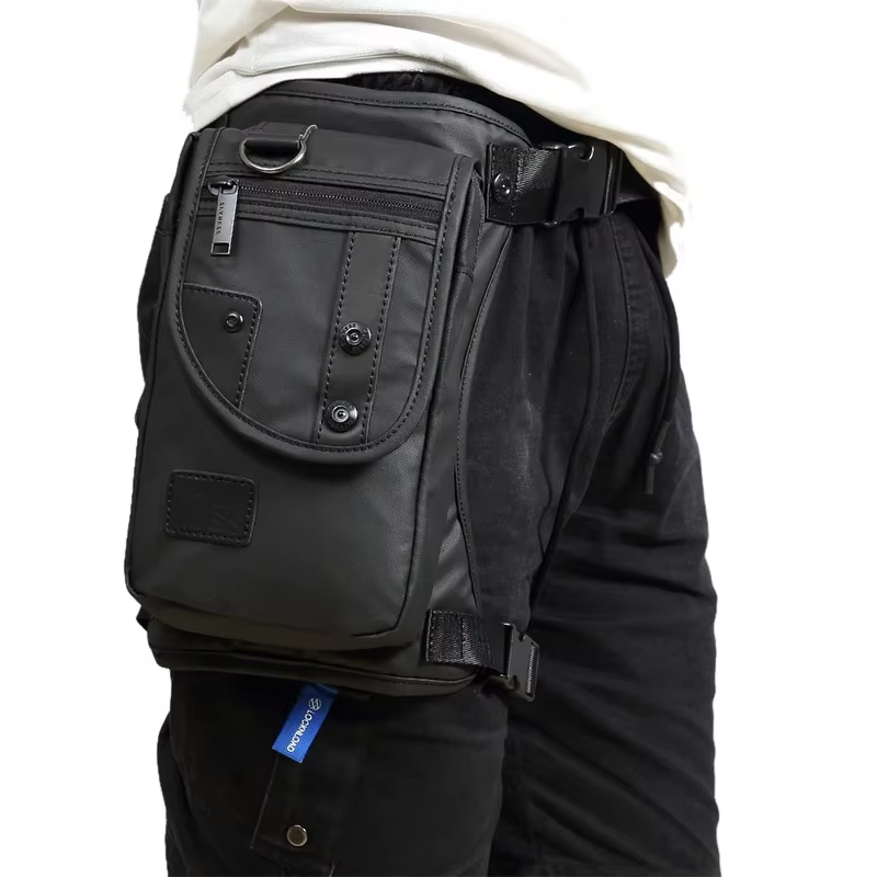Sac de jambe en toile Oxford pour hommes, sac banane, hanche, ceinture, décontracté, initié, moto, équitation, cuisse