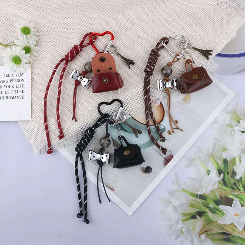 Décoration pour sac personnalité tresse corde sac pendentif MIU Style téléphone portable décor porte-clés sac breloques sac à main suspendu décor