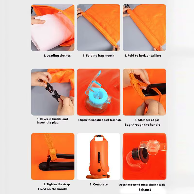 Seau de natation sac sec gonflable bouée