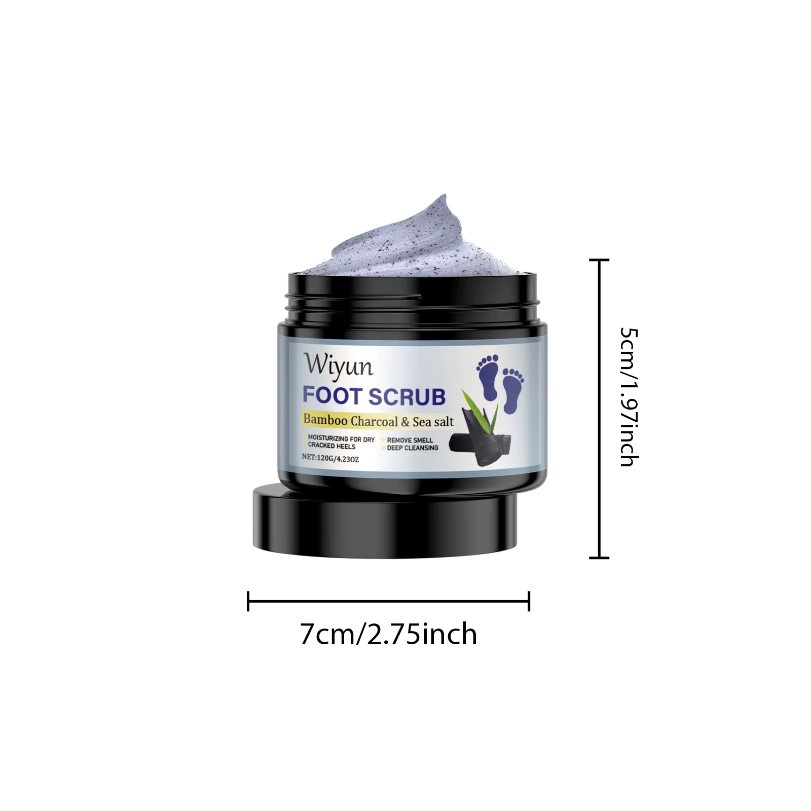 Gommage exfoliant pour les pieds au charbon de bambou