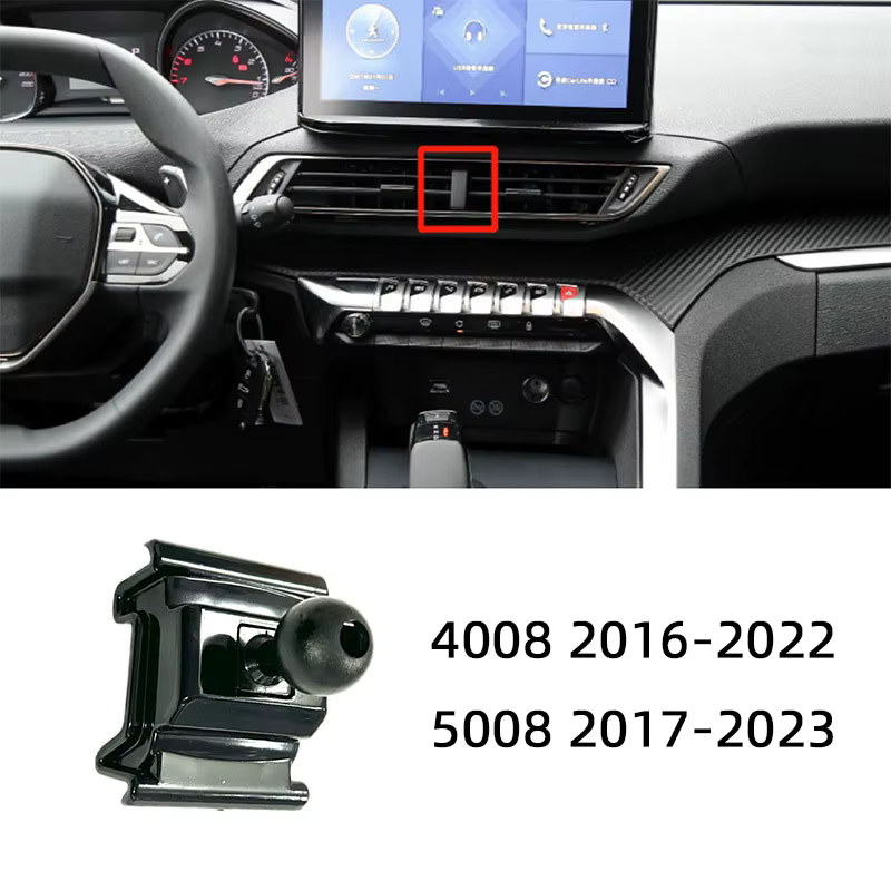 Support de téléphone portable spécial pour Peugeot 408, 3008, 4008, 5008, 308, 508 – Base de fixation dédiée pour grille d'aération