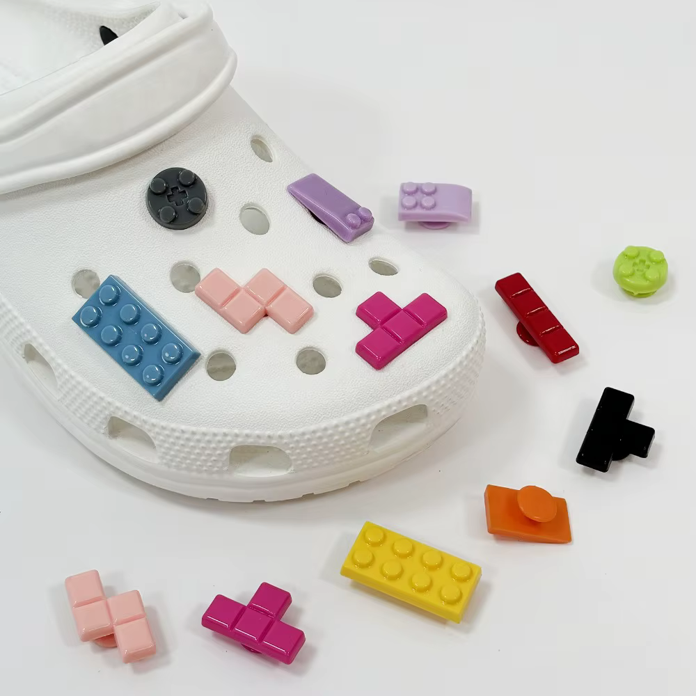 Décennie s de construction 3D créatifs pour chaussures, breloques de trou, décorations amusantes, ensemble de puzzle, accessoires de bricolage
