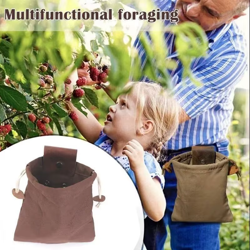 Sac de Forage en Toile Bushcraft Pliable en Cuir PU