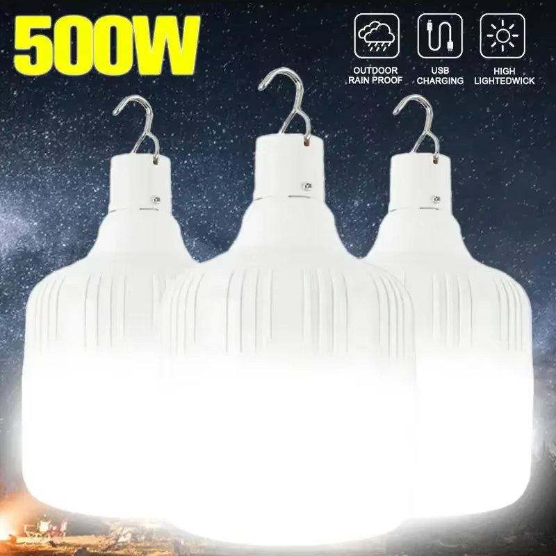 USB Rechargeable Camping lumières lumière LED lanterne Portable ampoule de secours lampe haute puissance tentes