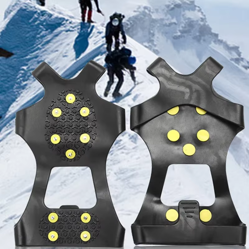 10 goujons anti-dérapant neige glace pince chaussure d'escalade pointes poignées Crampons couvre-chaussures