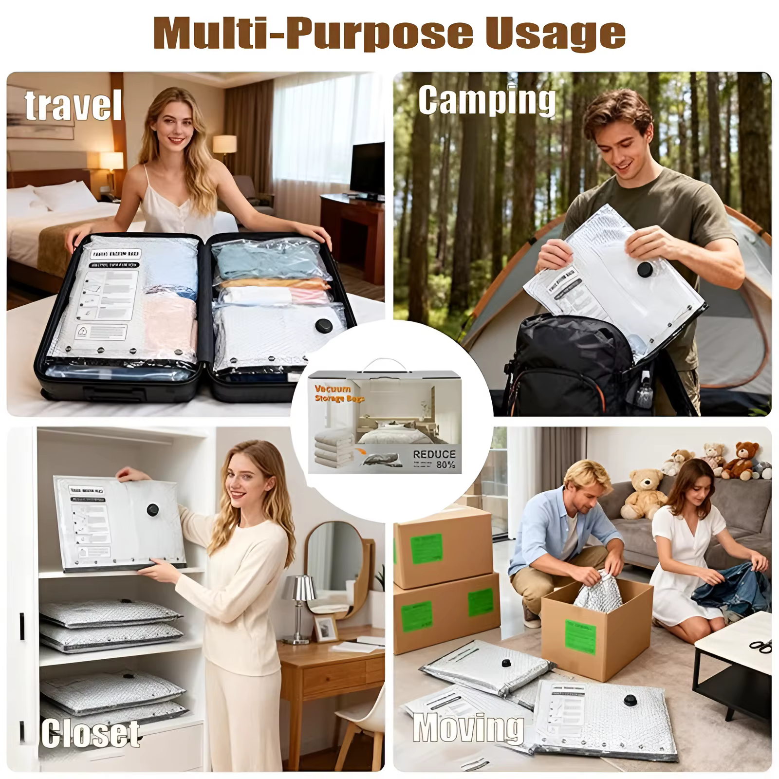 Ensemble de sacs de compression de voyage sans fil