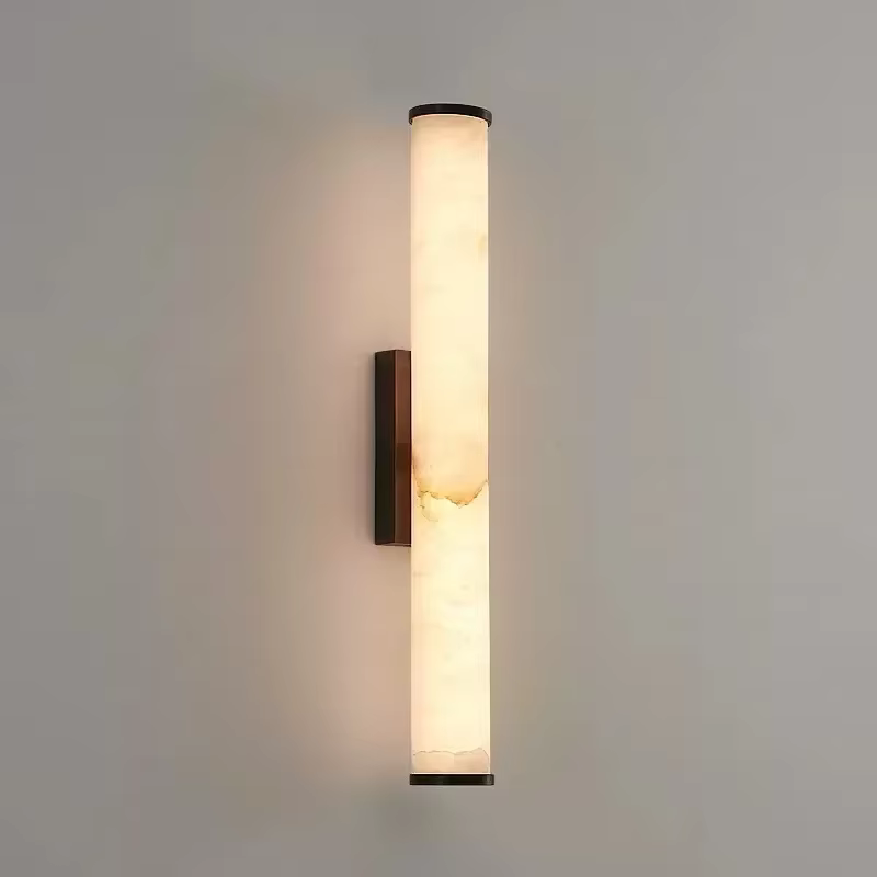 Applique murale moderne en marbre espagnol naturel, en cuivre massif, lumière LED de luxe pour salon, arrière-plan, éclairage de chevet de chambre à coucher