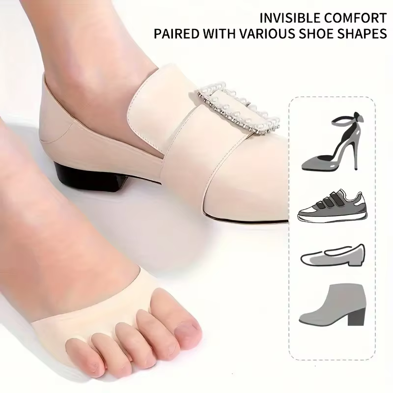 Paquet de 2 coussinets d'orteils respirants, protecteurs d'avant-pied-coussinets réutilisables, coussinets en mousse pour empêcher la douleur et l'inconfort de l'avant-pied
