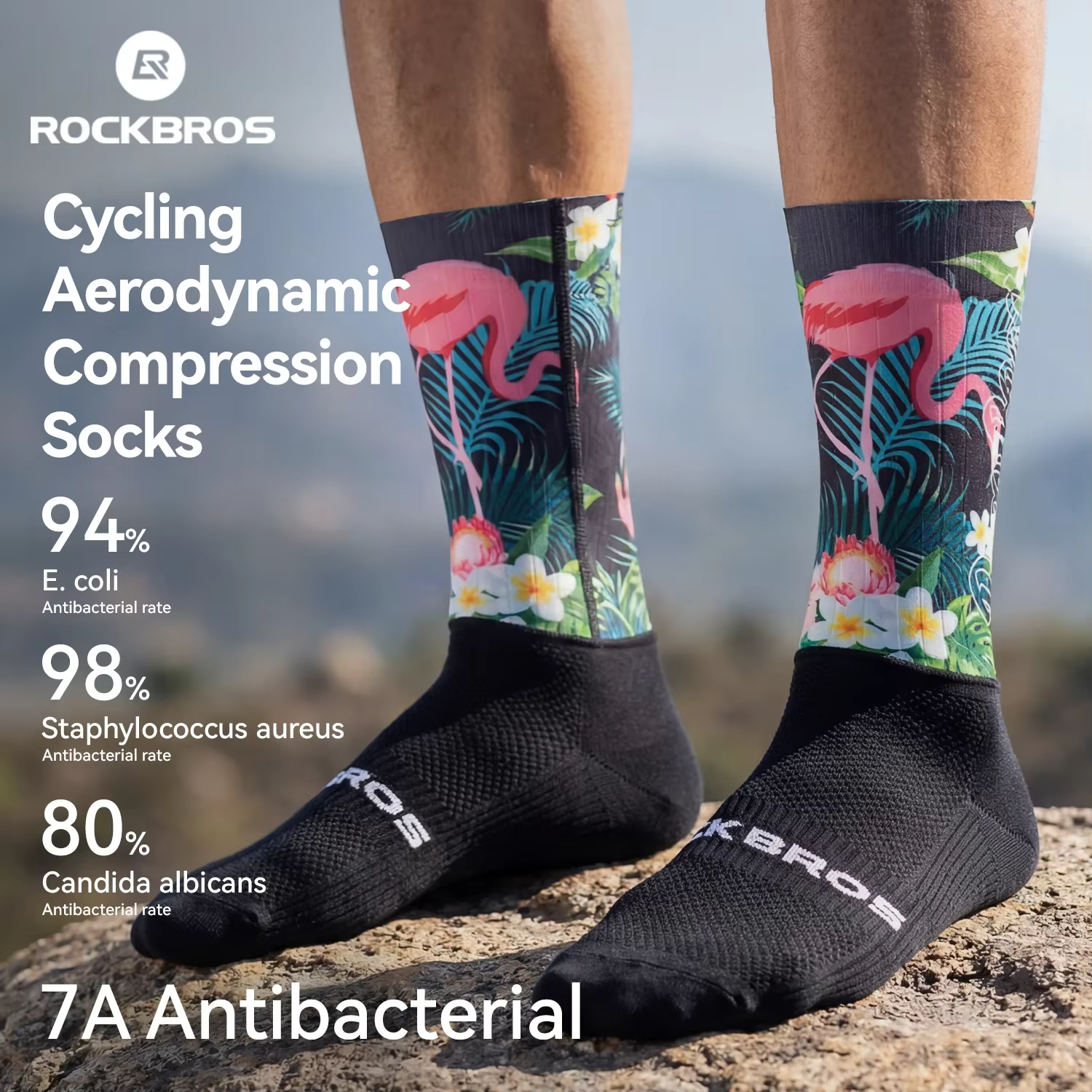 Chaussettes de cyclisme ROCKBROS respirantes, absorbant les chocs, chaussettes de compression aérodynamiques pour le cyclisme, coupe 3D, chaussettes de cyclisme hautement élastiques