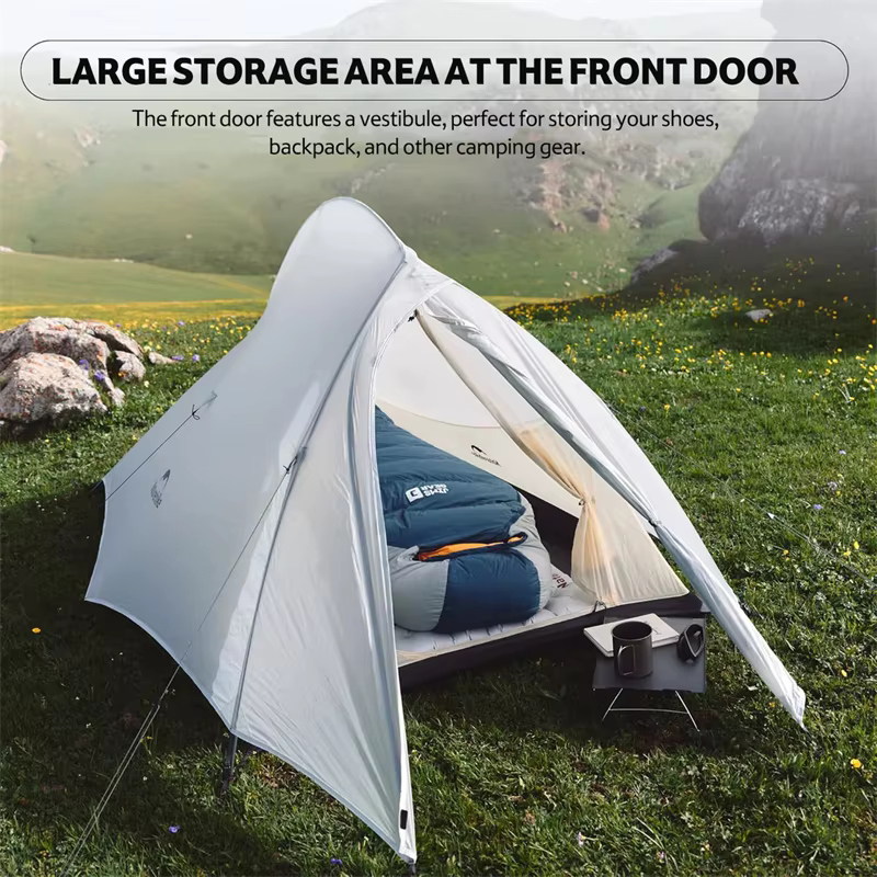 Naturehike Cloud Up UL Tente Ultralégère 1-2 Personne 15D Nylon Étanche Camping Unique Double Randonnée