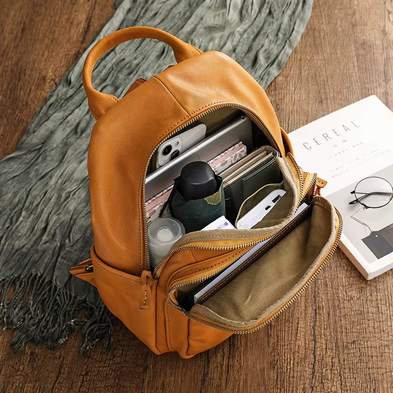 Sac à dos de luxe de styliste en cuir véritable pour femmes