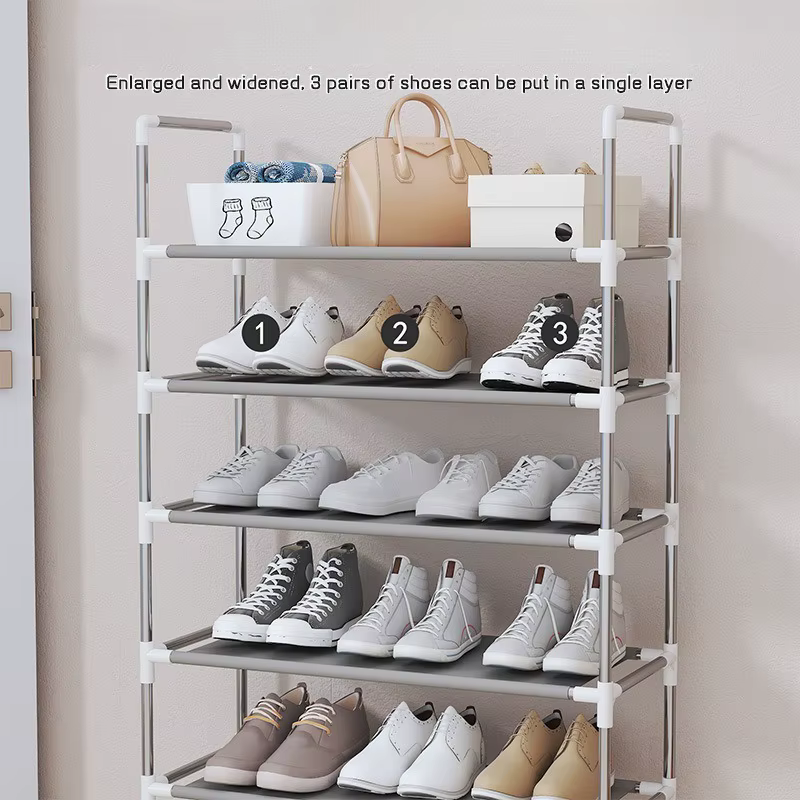 Meuble à chaussures combiné, armoire à chaussures simple pour la maison avec accoudoir, meuble de rangement anti-poussière pour chaussures, meuble à chaussures multi-niveaux à assembler avec porte