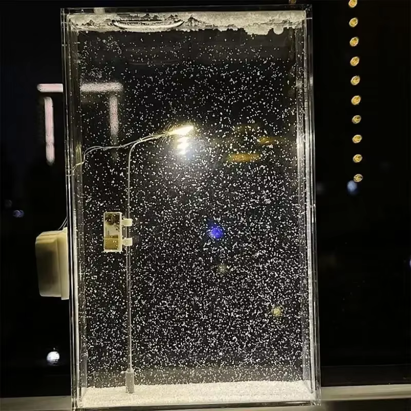 Scène de neige veilleuse bureau lumière artisanat de noël