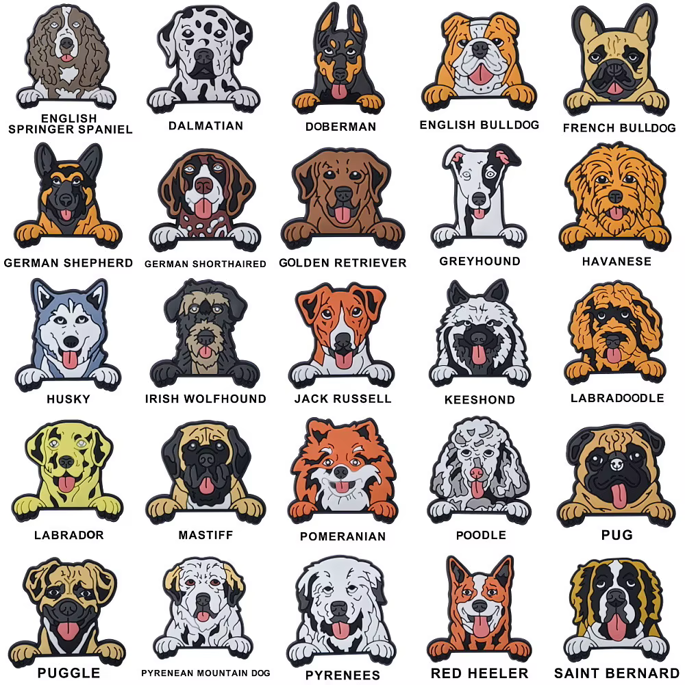 Breloques de chaussures d'animaux mignons, accessoires de décoration de chaussures de chien pour enfants garçons filles adultes Wen femmes faveur cadeau de fête