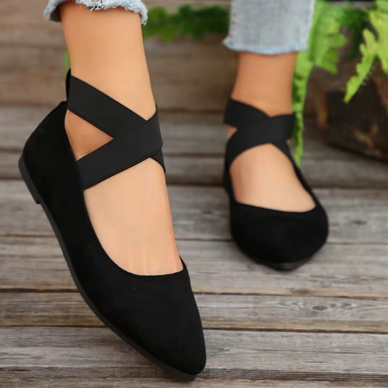 Chaussures pour femmes ballerines chaussures dames sandales sangle cheville ceinture élastique mignon ballerine dames chaussures plates élégantes pour les femmes