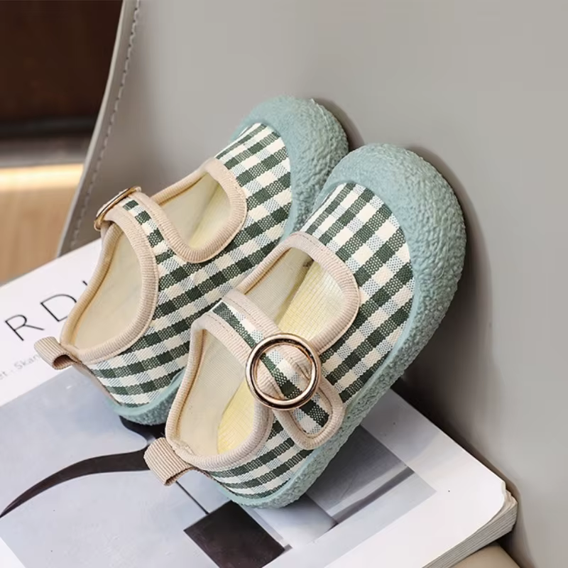 Chaussures en toile pour enfants automne nouvelle fille chaussure en toile mode filles chaussures décontractées bouche carrée enfant chaussures anti-dérapant filles chaussures
