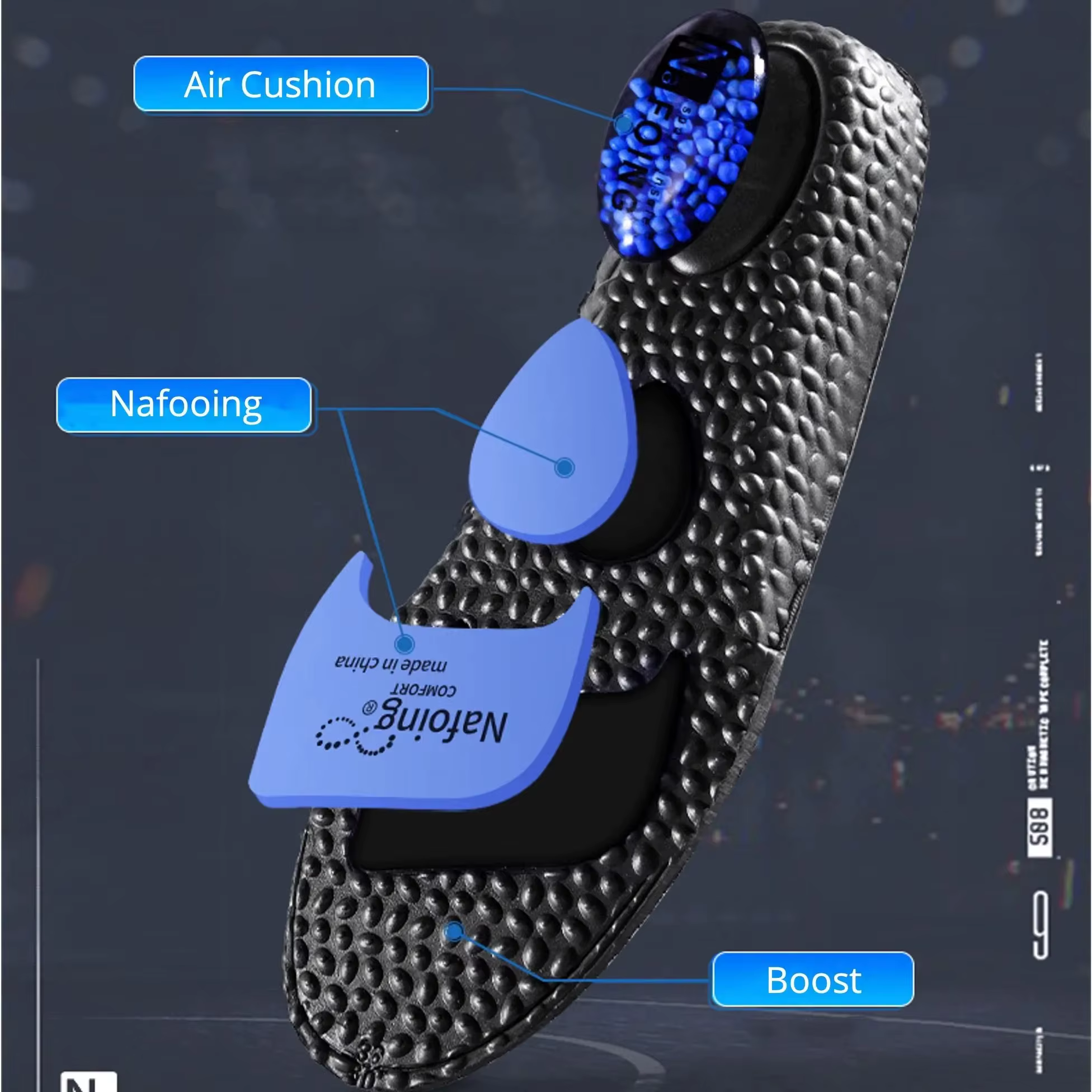 1 paire de semelles intérieures de Sport NAFOING Boost