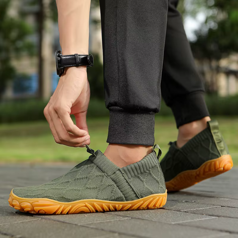 Chaussures pieds nus minimalistes pour hommes, baskets de marche antidérapantes et respirantes en tricot, résistantes à l'usure, légères