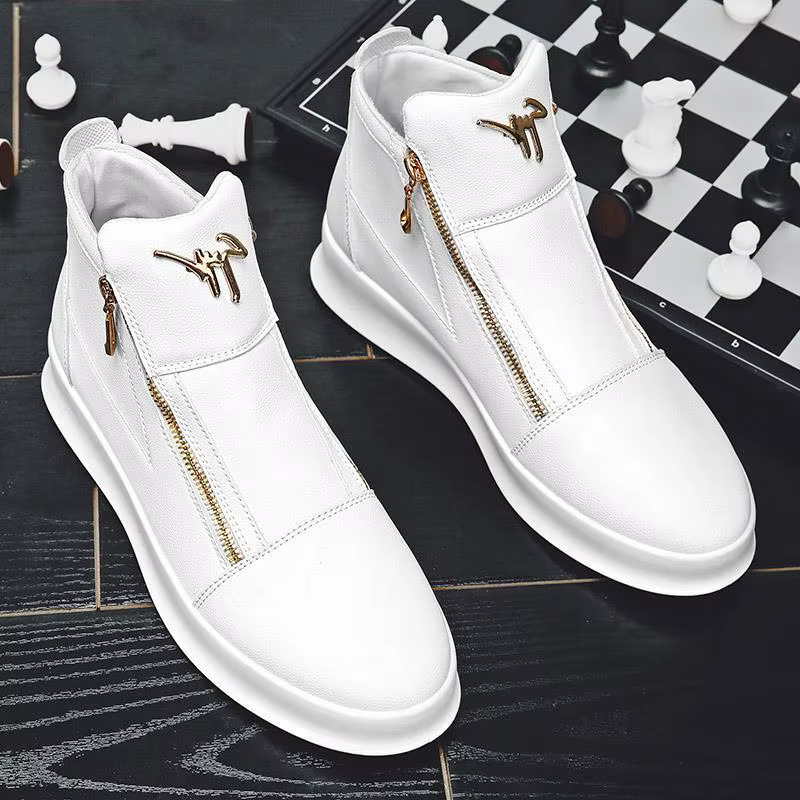 Bottes de rinçage en cuir blanc pour hommes