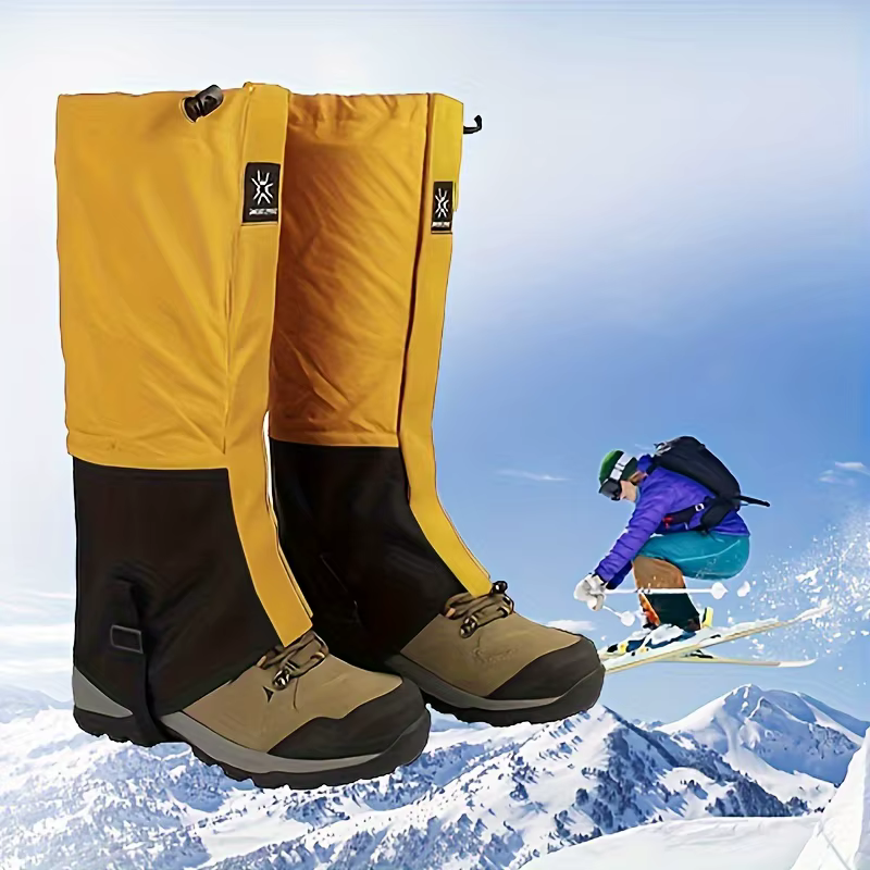 Une paire de protège-jambes imperméables très durables pour bottes de neige, parfaits pour la randonnée, le ski et les sports nautiques