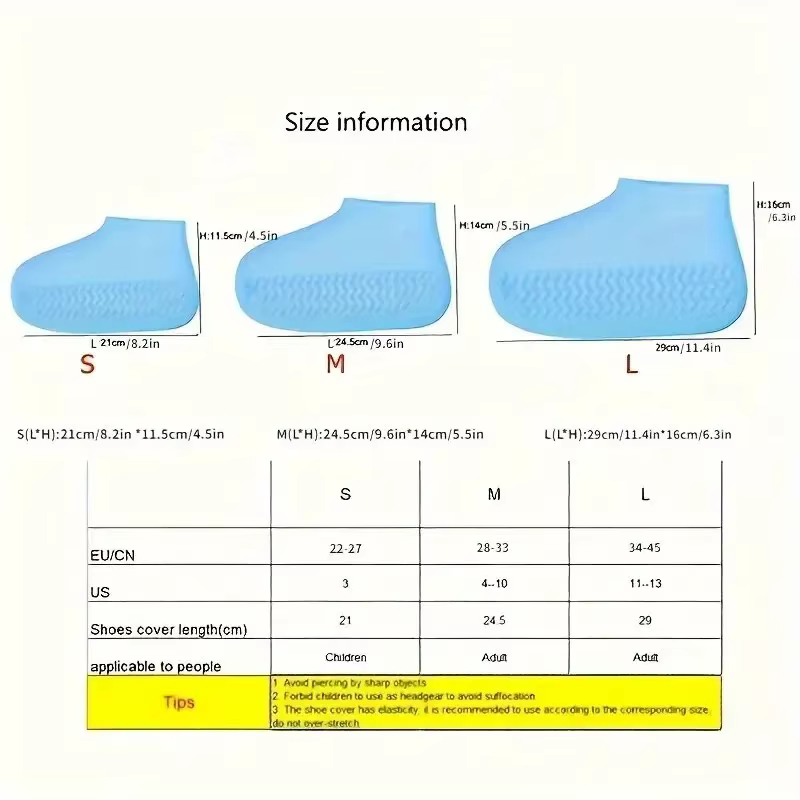 Couvre-chaussures imperméables en silicone pour une utilisation en extérieur