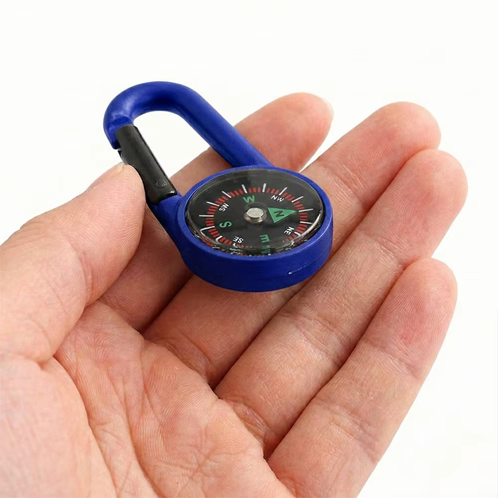 Essentiel pour le camping et la randonnée - Mousqueton authentique avec boussole | Accessoire de sac à dos de montagne