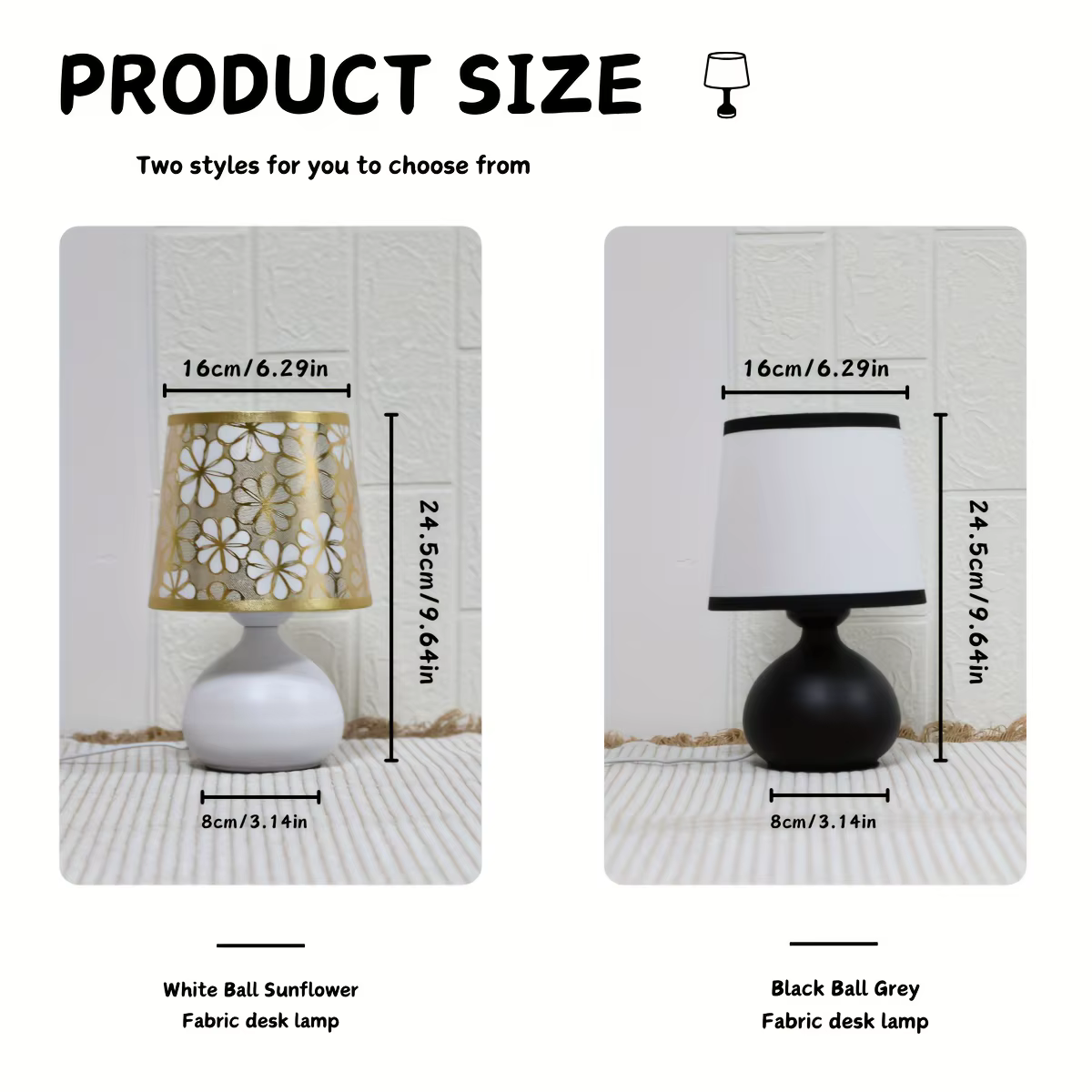 Lampe de bureau à base métallique en tissu avec lumière USB de couleur chaude, 1 pièce, adaptée à la décoration de la chambre à coucher, du bureau et du salon