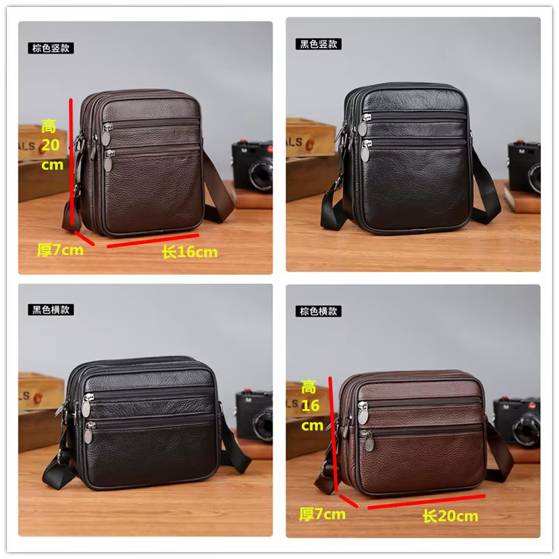 Sac à bandoulière pour homme en cuir véritable