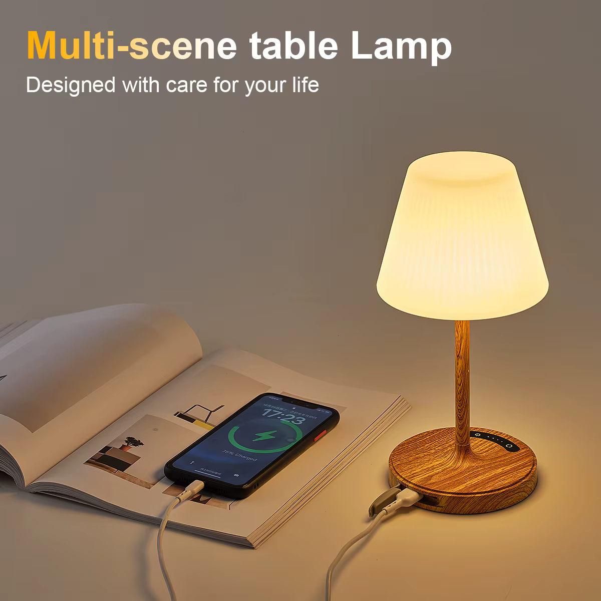 Lampe de douche pour intérieur de salle de bain, lampe de bain USB rechargeable sans fil, petite lampe de nuit relaxante pour spa, pour salle de bain
