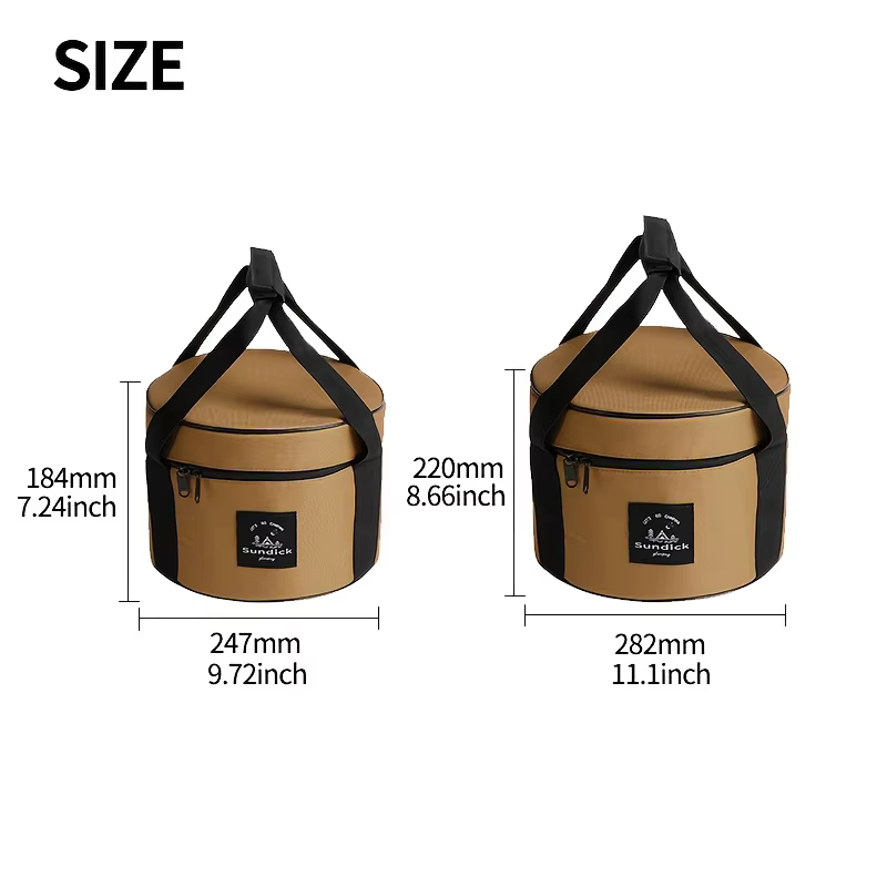 Sac de rangement rembourré pour ustensiles de camping 9L/14L