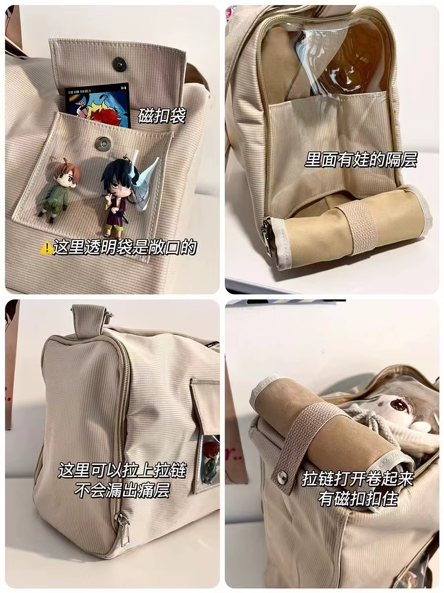 Itabag Kawaii pour poupées de 20CM, nouveau Style, sacs à bandoulière pour filles du lycée japonais, sac Ita pour femmes, sac à bandoulière de poche Transparent