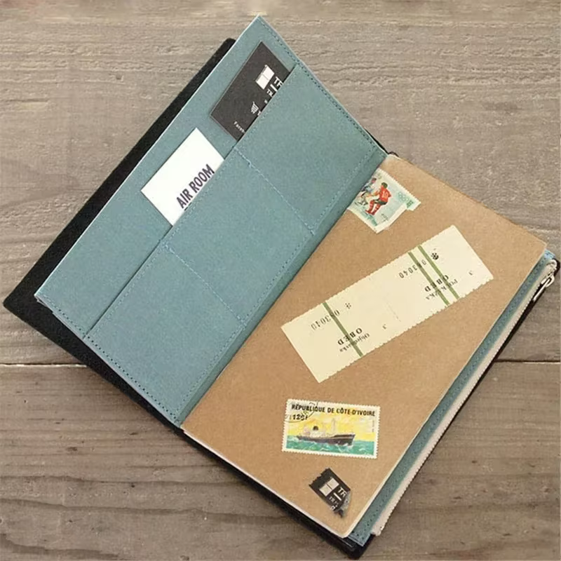 Womthenon – sac de rangement en toile imperméable à fermeture éclair TN, sac de rangement pour Journal de bord, carnet de notes de voyage, fente pour carte de billet