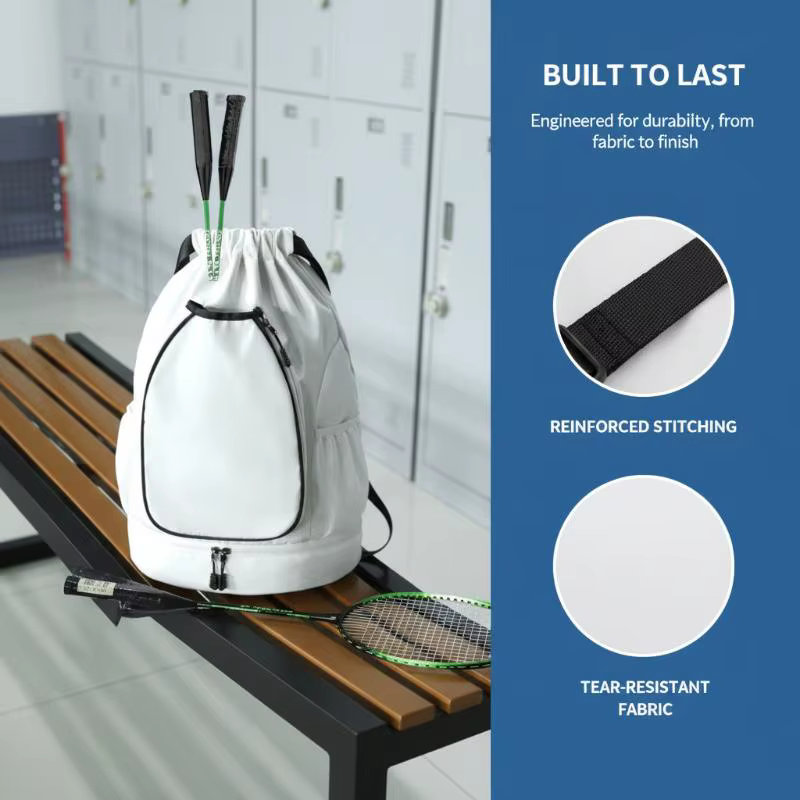Sac à chaussures de basketball grande capacité avec cordon de serrage pour le badminton