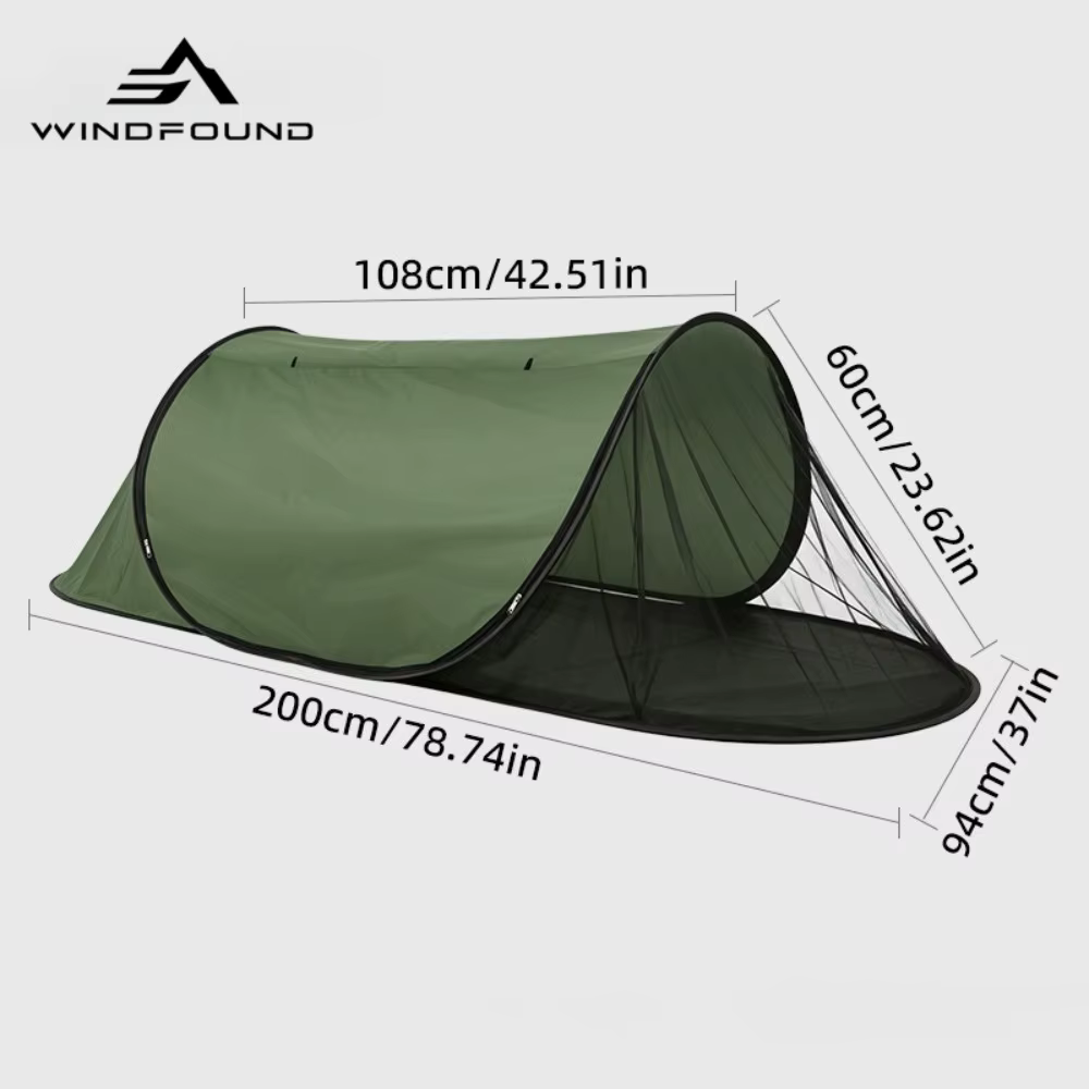 Une tente de camping portable pour une personne avec protection anti-moustiques