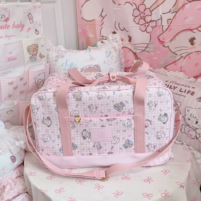 Nouveau Kawaii Mikko sac à main grande capacité sac de voyage sac de rangement Anime Mikko impression bagages tri sacs sacs d'embarquement pour les filles