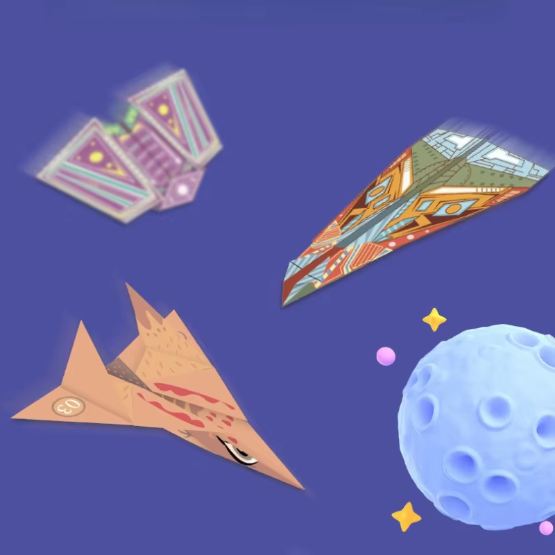 Kit de 32 feuilles de papier origami pour avions, 16 modèles classiques, avions de record mondial, cadeaux pour garçons et filles débutants, cadeaux de fête, facile à plier