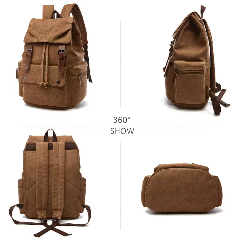 Sac à dos en toile vintage pour ordinateur portable pour hommes et femmes, sacs à dos de voyage, antivol, école, mode