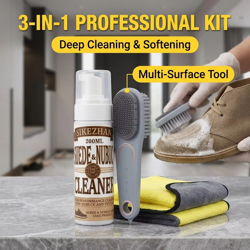 Kit de Nettoyage Premium pour Cuir et Nubuck – Mousse Nettoyante Sans Eau