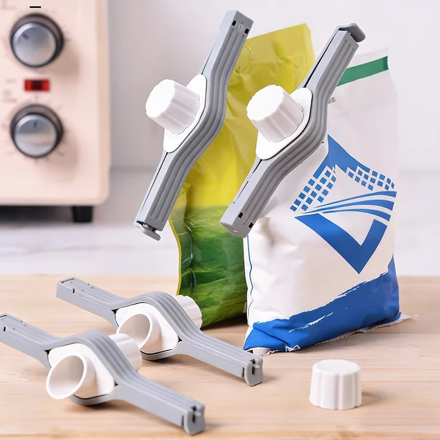 Clip de scellage à vis pour sachets d'assaisonnement, de lait en poudre, de sel, clip de conservation pour snacks, gadget et accessoires de cuisine