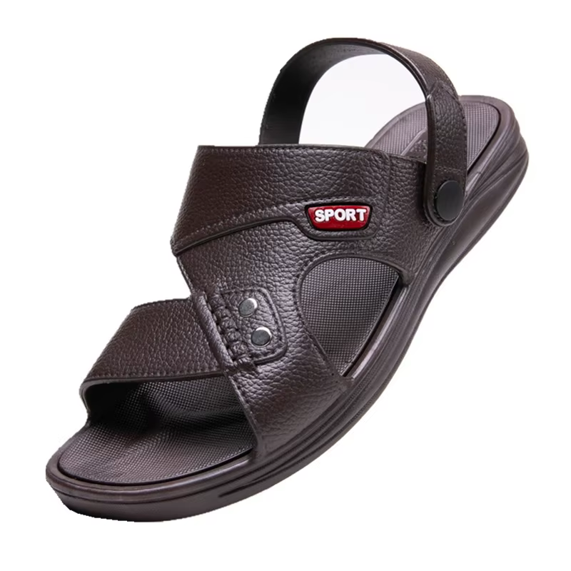 Sandales en caoutchouc pour hommes, pantoufles à porter de deux façons, été, extérieur, conduite, semelle épaisse, antidérapantes, confortables, chaussures de plage décontractées