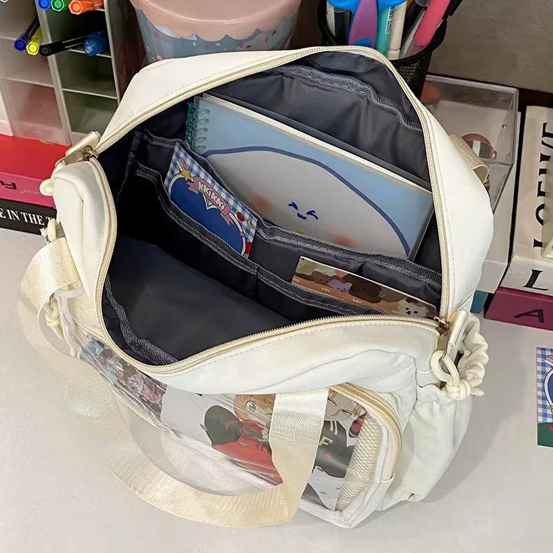 Sac à bandoulière Style Preppy japonais Y2K, nouveaux sacs d'école en Nylon pour adolescentes, sacs à dos Itabag transparents, sac Ita