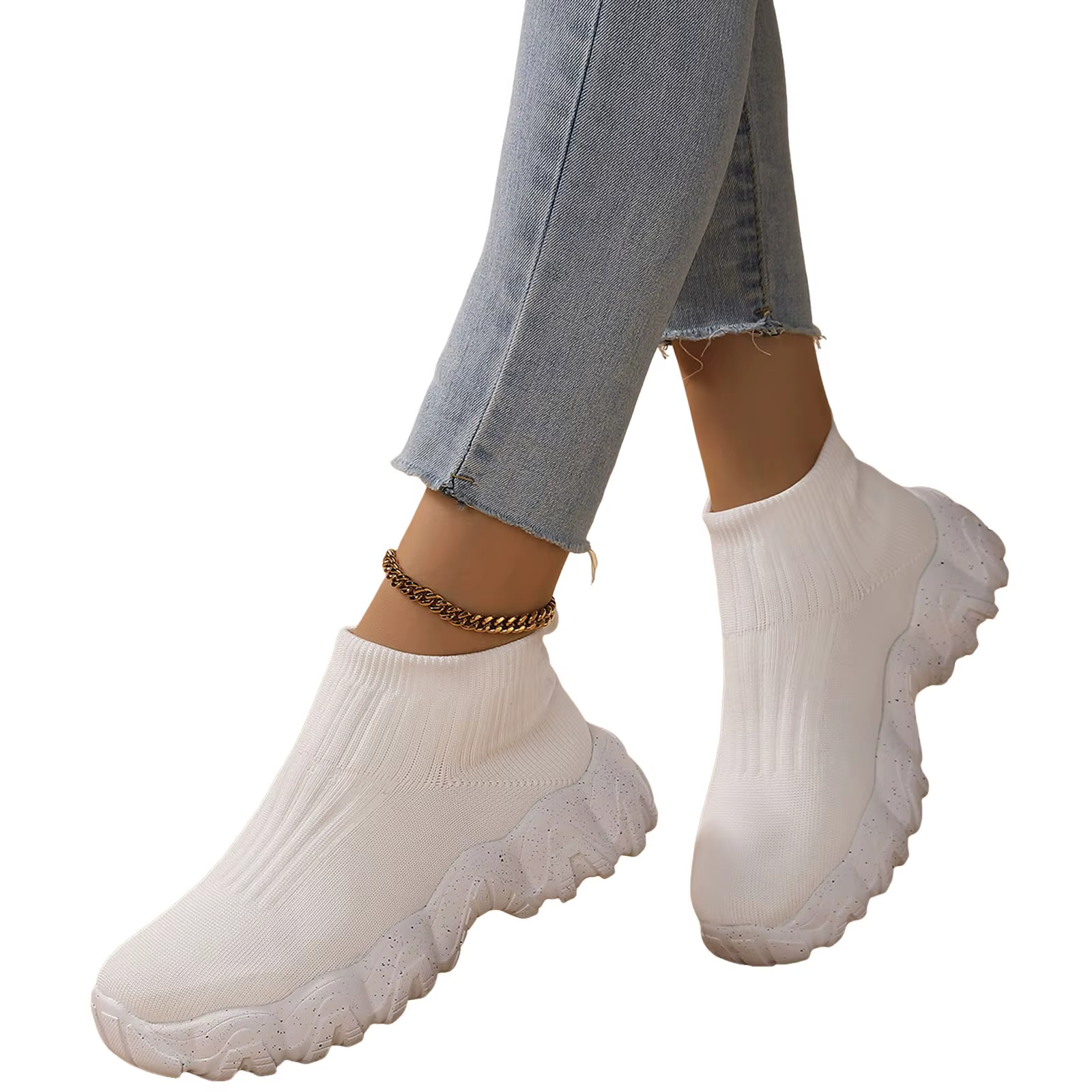 Baskets chaussettes respirantes unisexes pour hommes et femmes, chaussures de course, chaussures de sport légères, chaussures de couple à semelle optique souple, baskets athlétiques