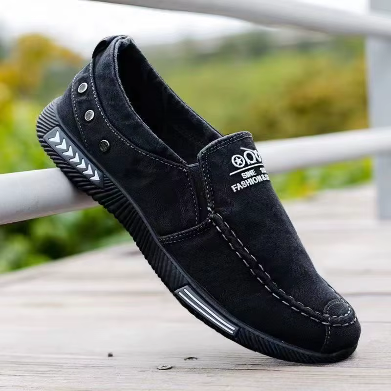 Denim hommes toile chaussures sans lacet baskets mâle pour l'été nouveau en plein air conduite mocassin à la mode Vintage mocassins chaussures pour hommes