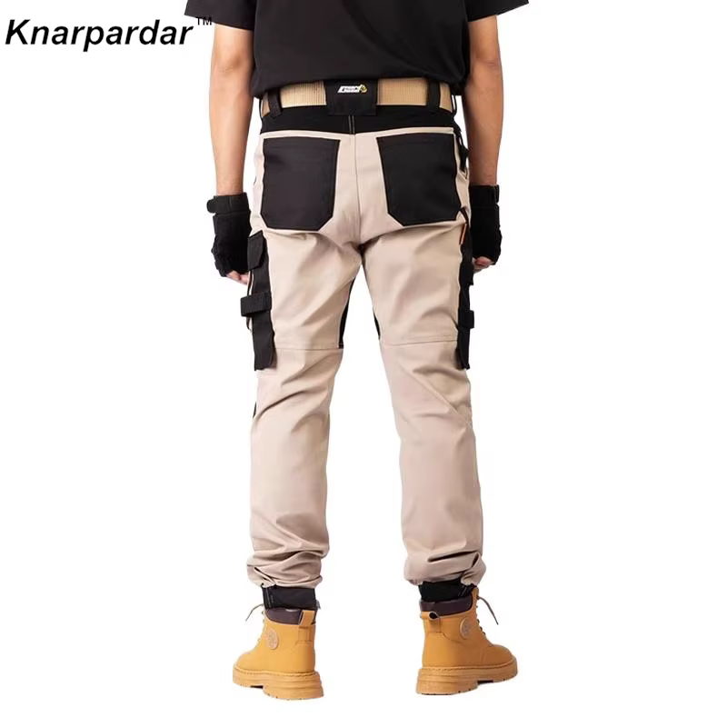 Pantalon de travail kaki pour hommes avec genouillères, entraînement en plein air, mécanicien, pantalon de travail multifonctionnel, vêtements de travail, pantalon Cargo utilitaire