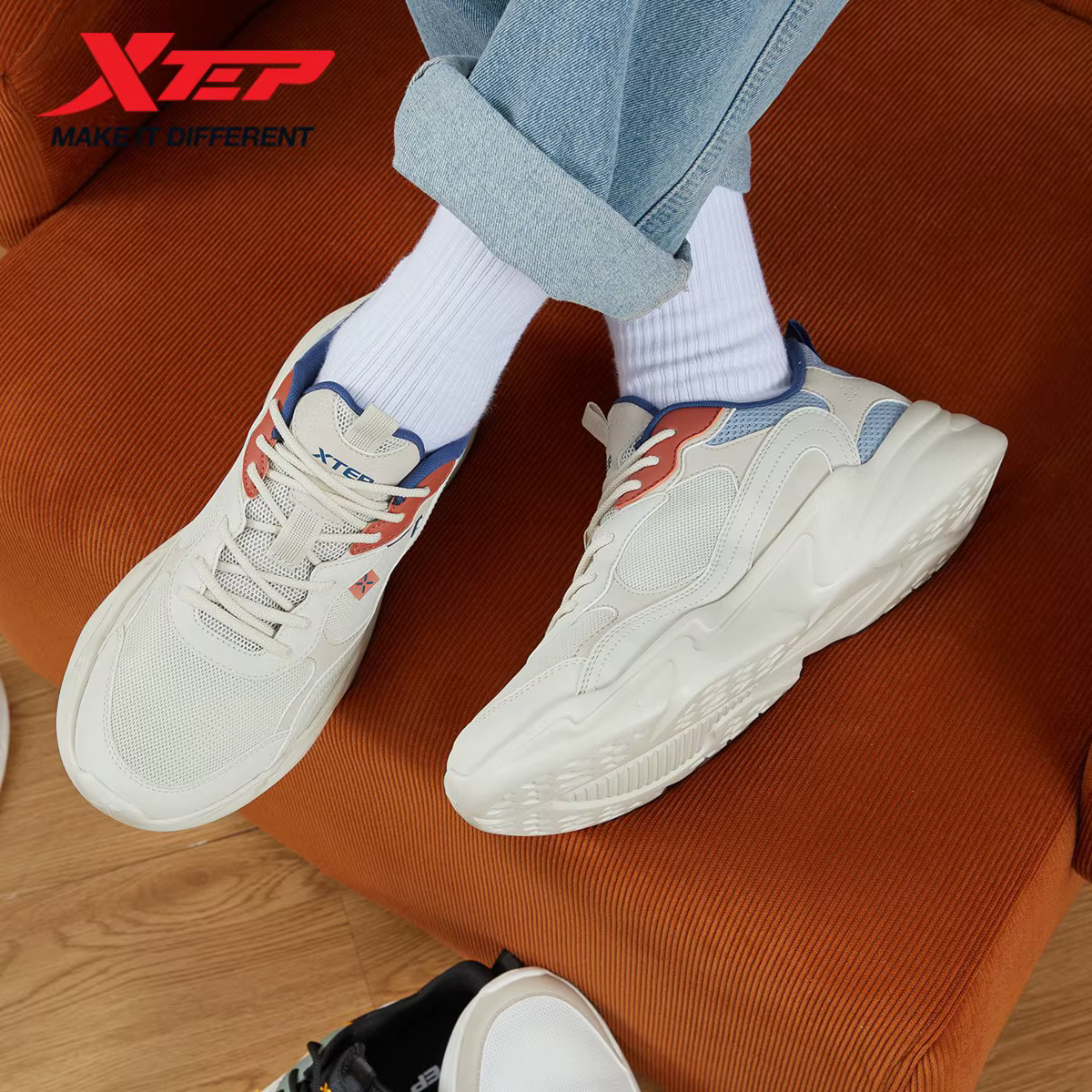 Xtep chaussures de marche pour hommes décontracté mode Trekking soutien extérieur confortable respirant léger maille baskets 878319320066